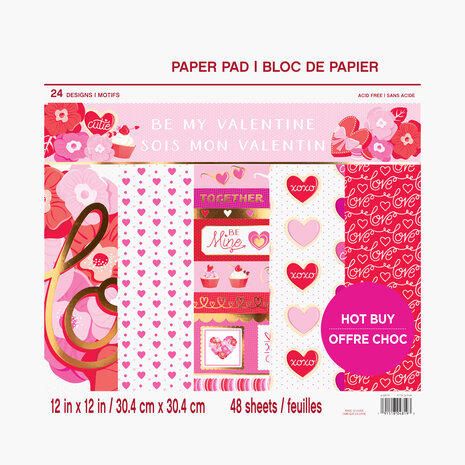 Craft Smith Be My Valentine 12x12 Inch Paper Pad (MSE5200)