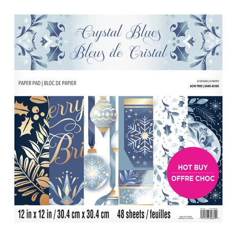 Craft Smith Crystal Blues 12x12 Inch Paper Pad (MSE6455) Craft Smith Crystal Blues 12x12 Inch Paper Pad (MSE6455)