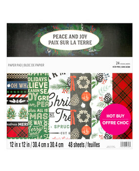 Craft Smith Peace and Joy 12x12 Inch Paper Pad (MSE7486) Craft Smith Peace and Joy 12x12 Inch Paper Pad (MSE7486)