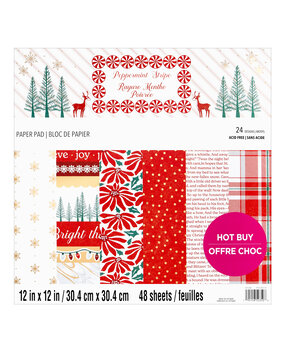 Craft Smith Peppermint Stripe 12x12 Inch Paper Pad (MSE7487)