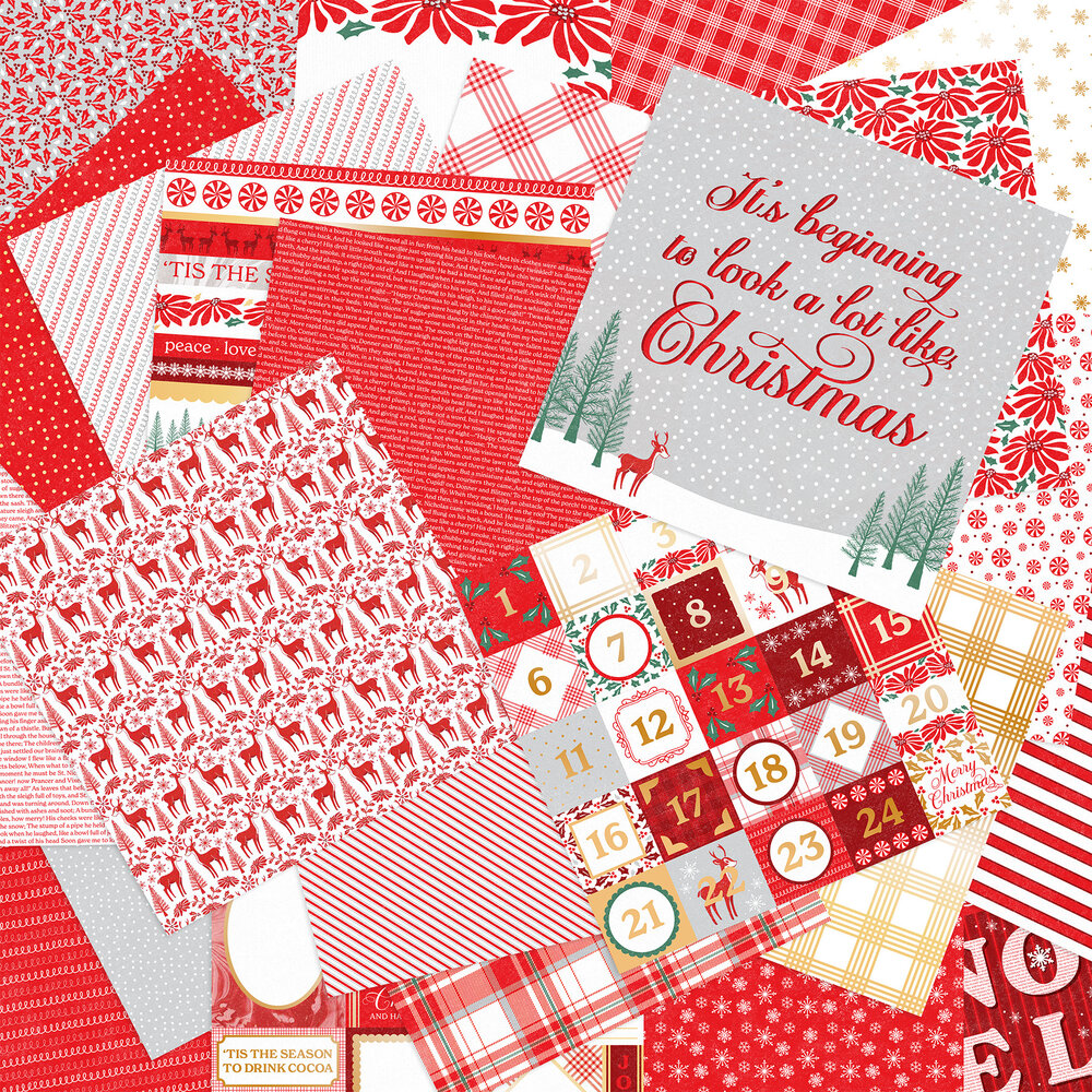 Craft Smith Peppermint Stripe 12x12 Inch Paper Pad (MSE7487)