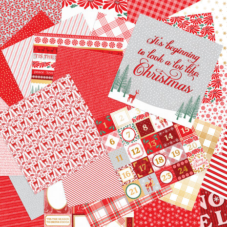 Craft Smith Peppermint Stripe 12x12 Inch Paper Pad (MSE7487)