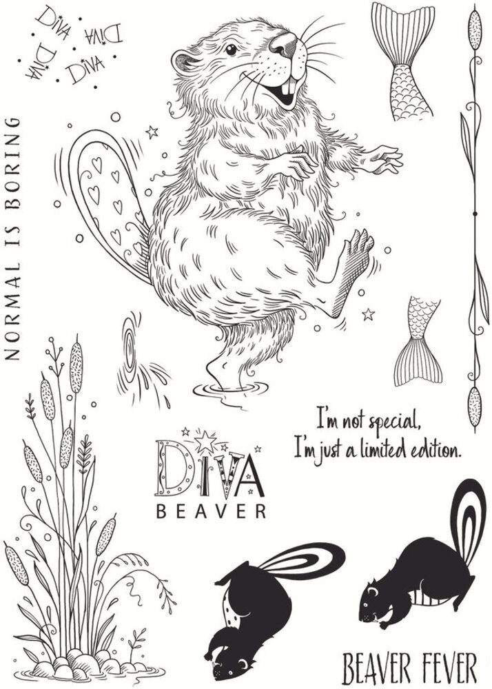 Pink Ink Designs Fauna Series Beaver Fever A5 Clear Stamps (PI256) Pink Ink Designs Fauna Series Beaver Fever A5 Clear Stamps (PI256)