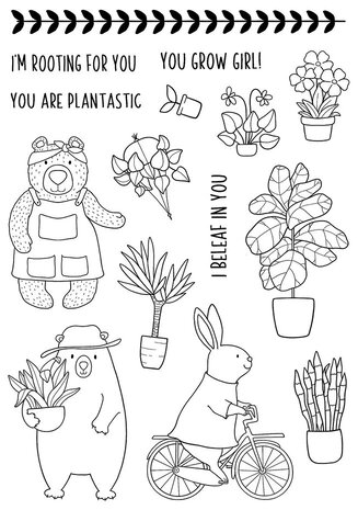 Creative Expressions Jane's Doodles Clear Stamp Set Plant Nursery (CEC1062)
