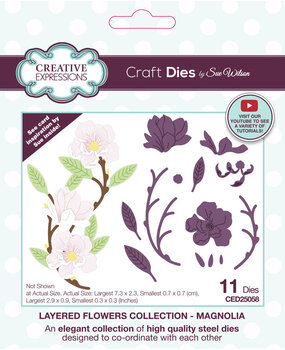 Creative Expressions Sue Wilson Craft Die Layered Flowers Magnolia (CED25058) Creative Expressions Sue Wilson Craft Die Layered Flowers Magnolia (CED25058)