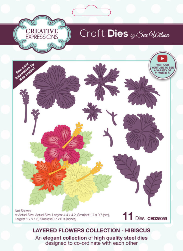 Creative Expressions Sue Wilson Craft Die Layered Flowers Hibiscus (CED25059) Creative Expressions Sue Wilson Craft Die Layered Flowers Hibiscus (CED25059)
