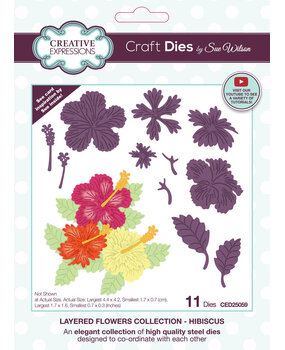 Creative Expressions Sue Wilson Craft Die Layered Flowers Hibiscus (CED25059) Creative Expressions Sue Wilson Craft Die Layered Flowers Hibiscus (CED25059)