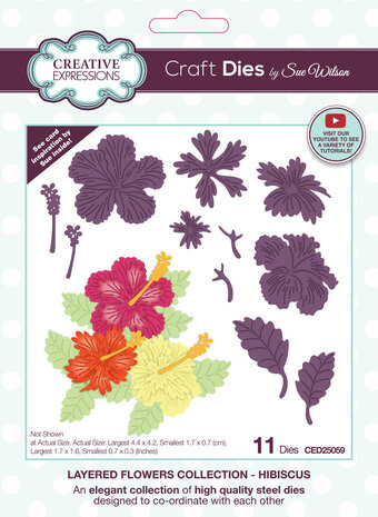 Creative Expressions Sue Wilson Craft Die Layered Flowers Hibiscus (CED25059) Creative Expressions Sue Wilson Craft Die Layered Flowers Hibiscus (CED25059)
