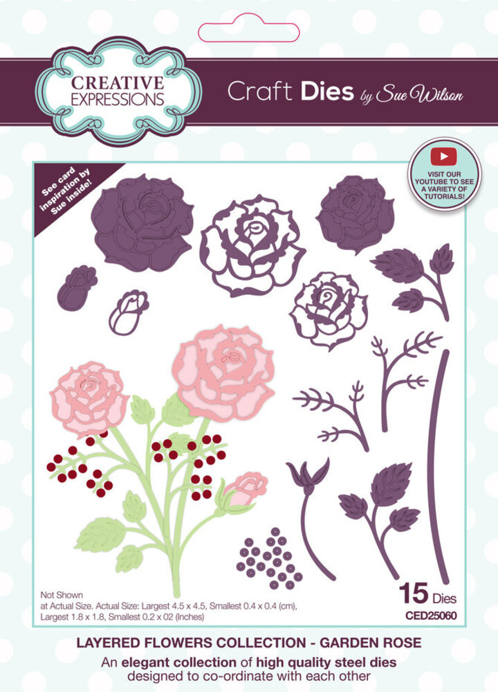 Creative Expressions Sue Wilson Craft Die Layered Flowers Garden Rose (CED25060) Creative Expressions Sue Wilson Craft Die Layered Flowers Garden Rose (CED25060)