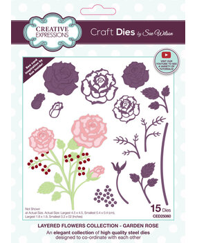 Creative Expressions Sue Wilson Craft Die Layered Flowers Garden Rose (CED25060) Creative Expressions Sue Wilson Craft Die Layered Flowers Garden Rose (CED25060)