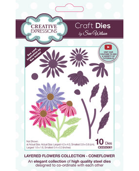 Creative Expressions Sue Wilson Craft Die Layered Flowers Coneflower (CED25061) Creative Expressions Sue Wilson Craft Die Layered Flowers Coneflower (CED25061)