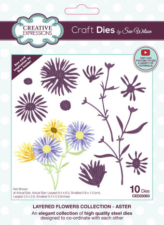 Creative Expressions Sue Wilson Craft Die Layered Flowers Aster (CED25063)