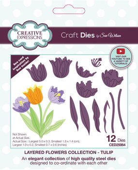 Creative Expressions Sue Wilson Craft Die Layered Flowers Tulip (CED25064) Creative Expressions Sue Wilson Craft Die Layered Flowers Tulip (CED25064)