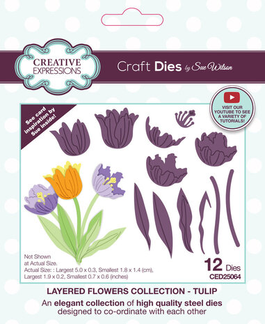 Creative Expressions Sue Wilson Craft Die Layered Flowers Tulip (CED25064)
