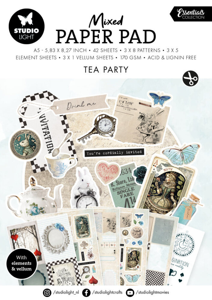 Studio Light Essentials Tea Party A5 Mixed Paper Pad (SL-ES-MPP29) Studio Light Essentials Tea Party A5 Mixed Paper Pad (SL-ES-MPP29)