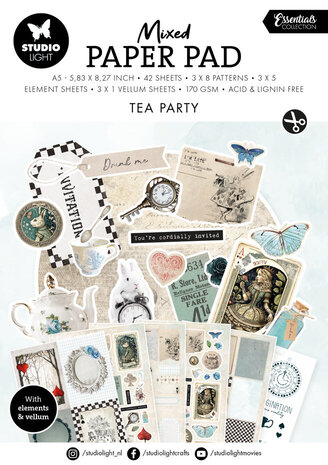 Studio Light Essentials Tea Party A5 Mixed Paper Pad (SL-ES-MPP29) Studio Light Essentials Tea Party A5 Mixed Paper Pad (SL-ES-MPP29)