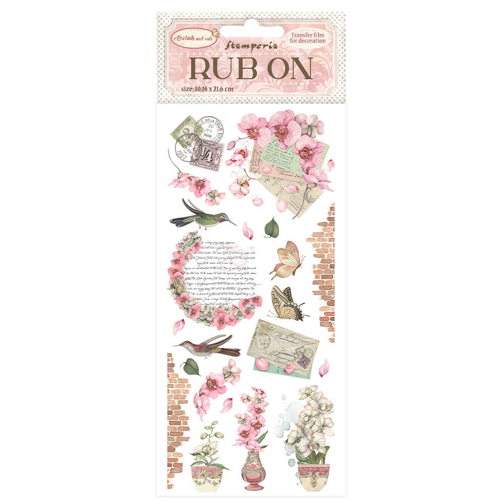Stamperia Orchids and Cats Rub-On 4x8,5 Inch Letters (DFLRB74)