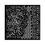 Stamperia Orchids and Cats Thick Stencil 18x18cm Orchid Pattern (KSTDQ101)