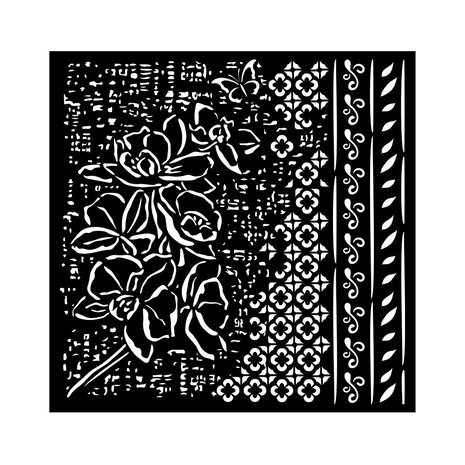 Stamperia Orchids and Cats Thick Stencil 18x18cm Orchid Pattern (KSTDQ101) Stamperia Orchids and Cats Thick Stencil 18x18cm Orchid Pattern (KSTDQ101)