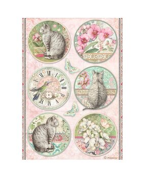Stamperia Orchids and Cats Rounds Rice Paper A4 (DFSA4849) Stamperia Orchids and Cats Rounds Rice Paper A4 (DFSA4849)