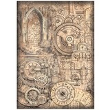 Stamperia Sir Vagabond in Fantasy World Mechanical Pattern Rice Paper A4 (DFSA4846)