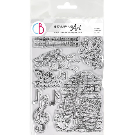 Ciao Bella Papercrafting Music Begins A5 Clear Stamps (PS8051) Ciao Bella Papercrafting Music Begins A5 Clear Stamps (PS8051)