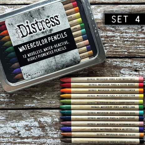 Ranger Distress Watercolor Pencils Kit 4 (TDH83580) Ranger Distress Watercolor Pencils Kit 4 (TDH83580)