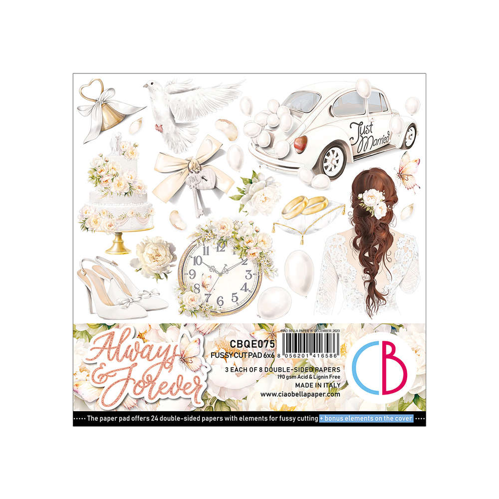 Ciao Bella Papercrafting Always & Forever 6x6 Inch Paper Pad (CBQE075) Ciao Bella Papercrafting Always & Forever 6x6 Inch Paper Pad (CBQE075)