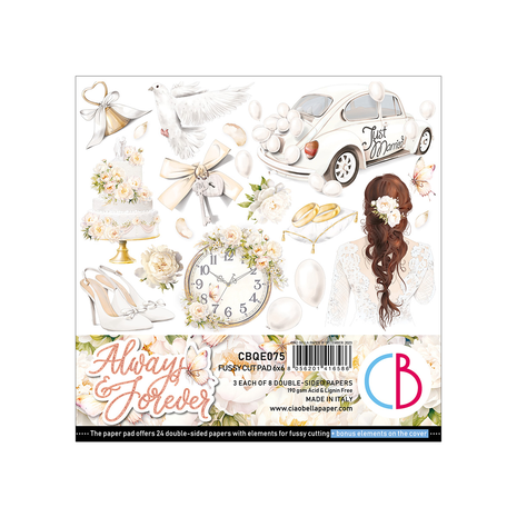 Ciao Bella Papercrafting Always & Forever 6x6 Inch Paper Pad (CBQE075) Ciao Bella Papercrafting Always & Forever 6x6 Inch Paper Pad (CBQE075)