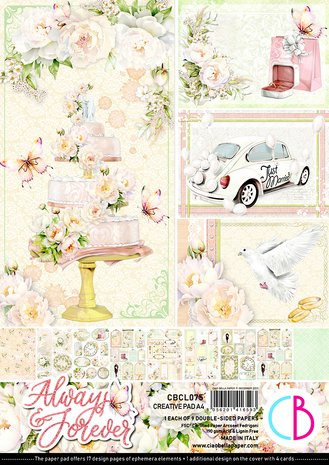 Ciao Bella Papercrafting Always & Forever A4 Creative Pad (CBCL075) Ciao Bella Papercrafting Always & Forever A4 Creative Pad (CBCL075)