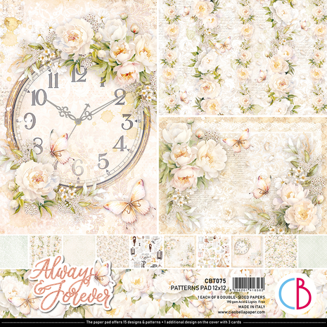 Ciao Bella Papercrafting Always & Forever 12x12 Inch Patterns Pad (CBT075) Ciao Bella Papercrafting Always & Forever 12x12 Inch Patterns Pad (CBT075)