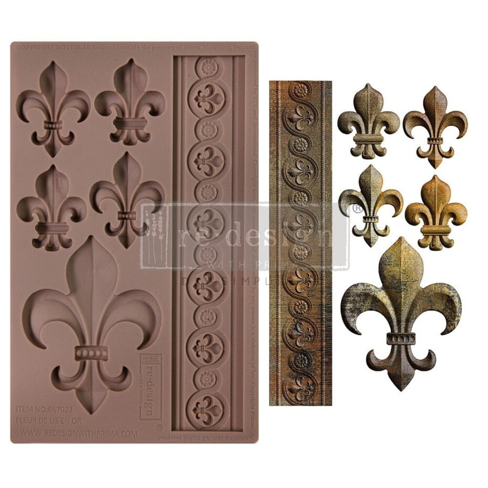 Re-Design Fleur De Lis En Or 5x8 Inch Decor Mould (667023) Re-Design Fleur De Lis En Or 5x8 Inch Decor Mould (667023)
