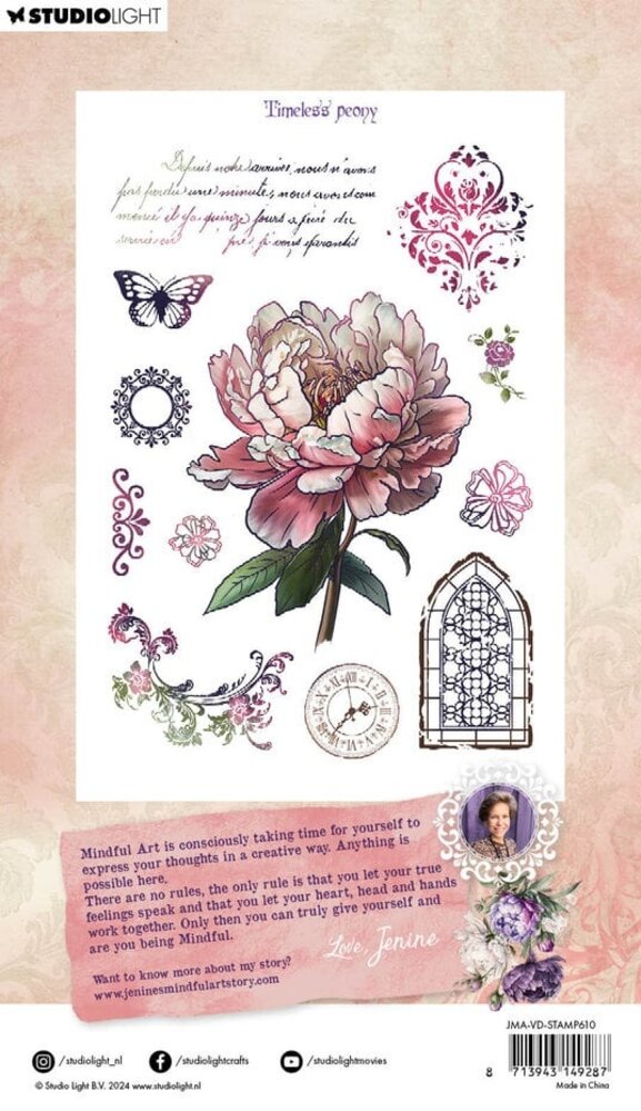 Studio Light Victorian Dreams Clear Stamp Timeless Peony (JMA-VD-STAMP610)