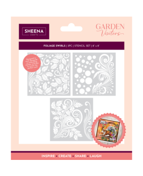 Sheena Garden Visitors 8x8 Inch Stencil Set Foliage Swirls (SD-GV-STEN8-FSW) Sheena Garden Visitors 8x8 Inch Stencil Set Foliage Swirls (SD-GV-STEN8-FSW)