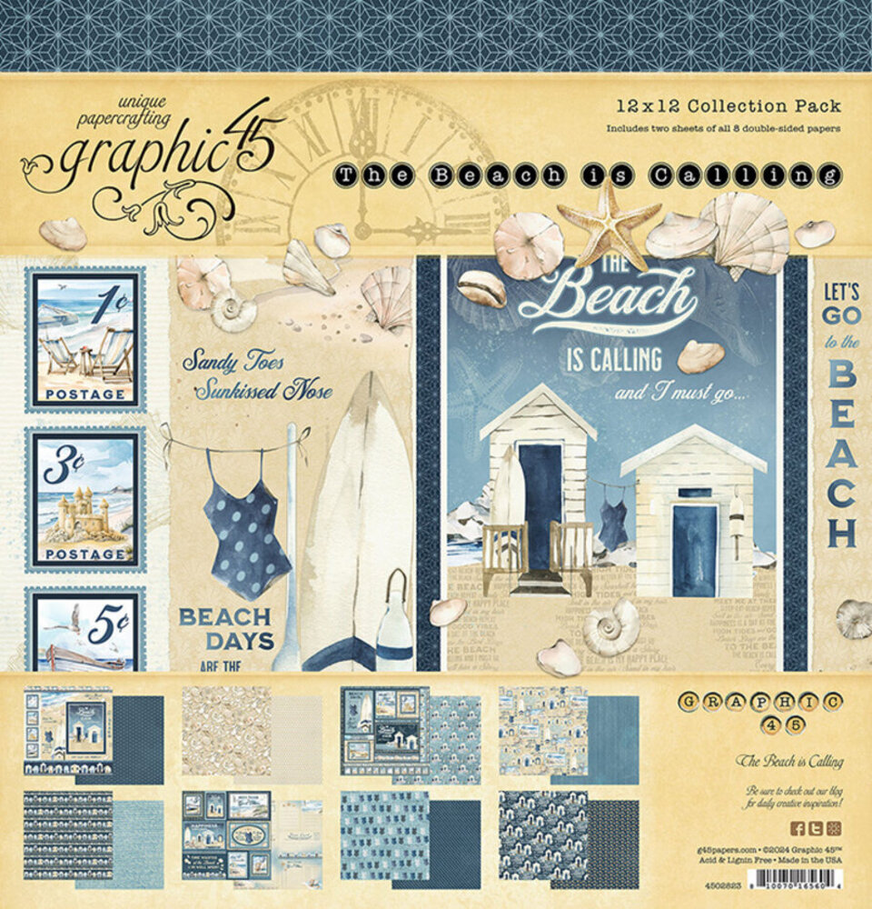 Graphic 45 The Beach is Calling 12x12 Inch Collection Pack (4502823)