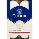 Gouda Waxinelicht Maxi Wit 10 uur (12pcs)