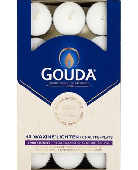 Gouda Waxinelicht Wit 6 uur (45pcs) Gouda Waxinelicht Wit 6 uur (45pcs)