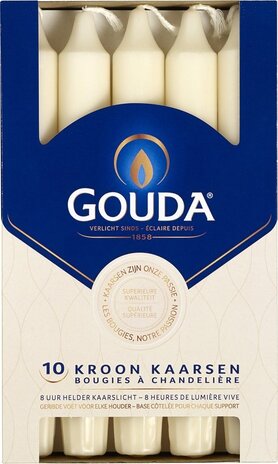 Gouda Kroonkaars Ivoor 20 cm (10pcs) Gouda Kroonkaars Ivoor 20 cm (10pcs)