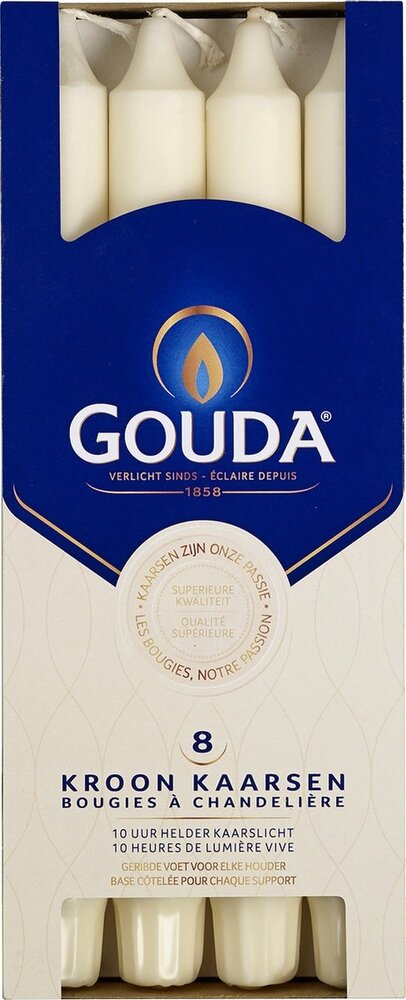 Gouda Kroonkaars Ivoor 20 cm (8pcs) Gouda Kroonkaars Ivoor 20 cm (8pcs)