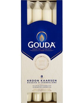 Gouda Kroonkaars Ivoor 20 cm (8pcs)