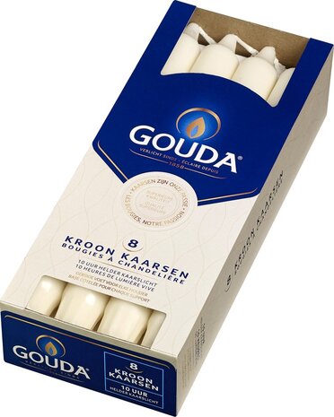 Gouda Kroonkaars Ivoor 20 cm (8pcs) Gouda Kroonkaars Ivoor 20 cm (8pcs)
