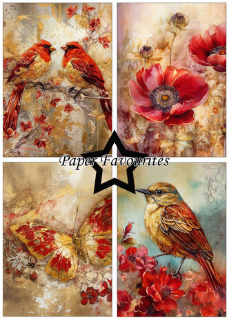 Paper Favourites Red and Gold A5 Paper Pack (PFA122)