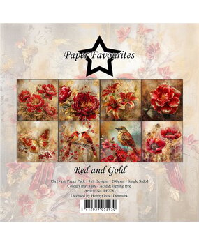 Paper Favourites Red and Gold 6x6 Inch Paper Pack (PF278)