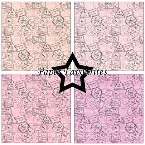 Paper Favourites Postage Stamp 1 12x12 Inch Paper Pack (PF479)