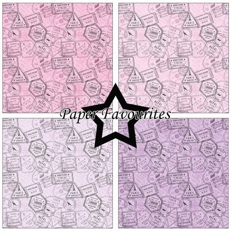 Paper Favourites Postage Stamp 1 12x12 Inch Paper Pack (PF479)