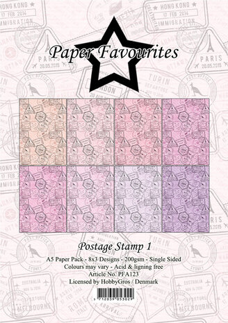Paper Favourites Postage Stamp 1 A5 Paper Pack (PFA123)