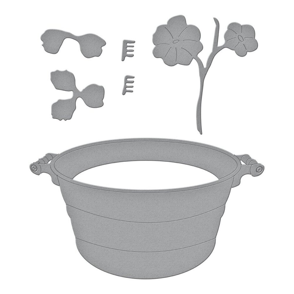 Spellbinders Through the Arbor Garden Nasturtium and Galvanized Wash Bucket Dies (S5-615)