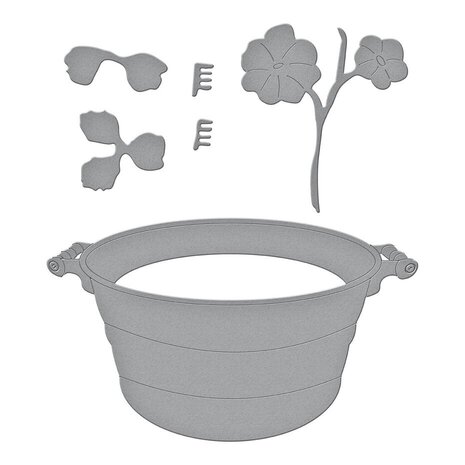 Spellbinders Through the Arbor Garden Nasturtium and Galvanized Wash Bucket Dies (S5-615)