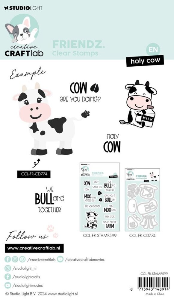Creative Craftlab Friendz Clear Stamp Holy Cow (CCL-FR-STAMP599)