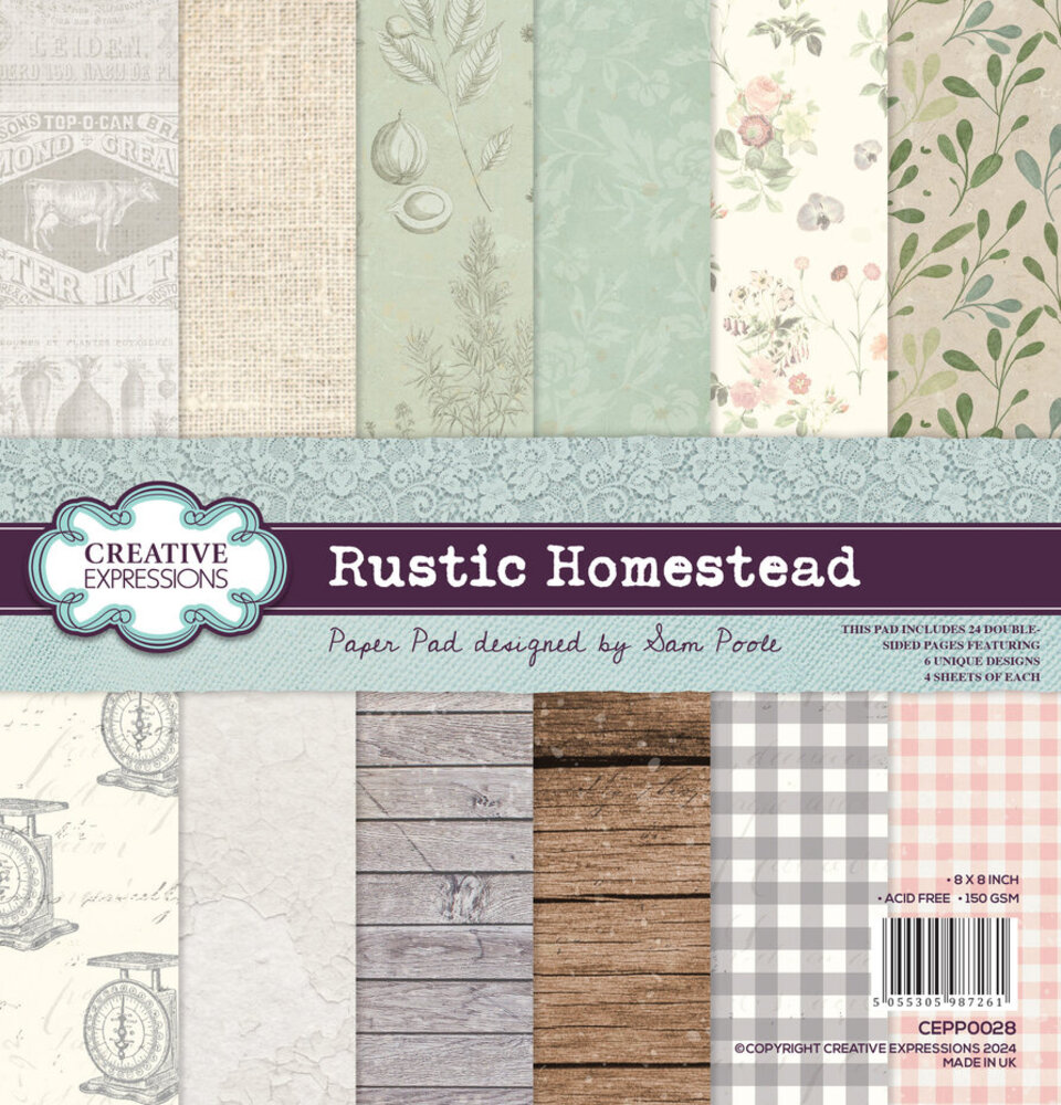 Creative Expressions Rustic Homestead 8x8 Inch Paper Pad (CEPP0028) Creative Expressions Rustic Homestead 8x8 Inch Paper Pad (CEPP0028)